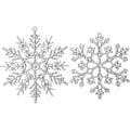 Miniatyrbild 1 av 5: 40 st julsnöflingor glitterprydnader julgransdekorationer fönsterdekorationer för hem semesterfest 4 tum, silver