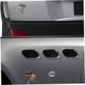Miniatyrbillede 3 af 5: Metal Bil Mærkat Ulv Hoved Totem Mærkat Ulv Emblem Køretøj Mærkat Dekoration Sort 1par Bil Mærkater sort2stk)