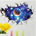 Miniatyrbild 2 av 5: Solcells väggdekal konst krossad 3D grafik yttre rymden planeter väggklistermärke väggmålning affisch barn rum lekrum inredning present (35,4\"B x 26,6\" tum)