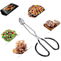 Miniatyrbild 4 av 4: Sax-tång, Kök Matlagning Lång Rostfritt Stål Grill Multifunktionell Grilltång Sax För Matlagning Grillklämma Vändare