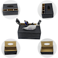 Miniatyrbild 3 av 5: Rektangulär Servettbox, modern Servettförvaringslåda, multifunktionell Tabletthållare med 3 fack Lämplig för kontor/hem/hotell