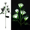 Miniatyrbild 4 av 5: Solcellsdrivna trädgårdslampor, 2-pack LED-rosblommor Dekorativa staketlampor med 10 rosor