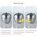 Miniatyrbilde 3 av 6: Apple Kjøkken Timer Manuell, Rustfritt Stål Mekanisk Roterende Alarm 60 Minutter Nedtelling Søt Apple-Formet Timer for Kjøkken Matlaging Læring