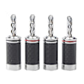 Miniatyrbilde 1 av 4: 8 stk bananplugger Hi-end Hifi Diy karbonfiber kobberbelagt rhodium elektrisk lydkontakt banan C