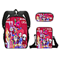 Miniatyrbild 1 av 5: Fantastiska Digitala Cirkusen Digital Cirkus Skolväska Tredelad Set Crossbody Väska Enkelsidig Pennfodral（Ryggsäck，M）