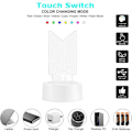Miniatyrbillede 2 af 4: Kpop Bts Bangtan Boys 7 farver LED akryl natlys Børns sengeborde lamper Soveværelse Hjem værelse dekoration til hær fans gaver - Snngv