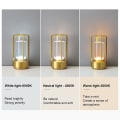 Miniatyrbilde 5 av 5: Lumison Crystal Lantern Bordlampe, lumison krystalllampe, bærbar metallbordlampe, 3 farger oppladbar trådløs LED-lampe - Snngv (gull)