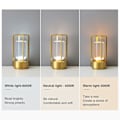 Miniatyrbillede 5 af 5: Lumison Crystal Lantern Bordlampe, lumison Krystallampe, bærbar Metal Bordlampe, 3 farver Genopladelig Led Lampe - Snngv（Guld）