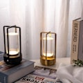 Miniatyrbillede 4 af 5: Lumison Crystal Lantern Bordlampe, lumison Krystallampe, bærbar Metal Bordlampe, 3 farver Genopladelig Led Lampe - Snngv（Guld）
