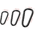 Miniatyrbillede 4 af 6: 4 stk. Heavy Duty Spring Snap Hook Lille Bjergbestigning Spænde D-ringe Klips Hæklet Klatring Karabiner Nøglering Klips Aluminium Legering Klatring (66x35mm)