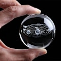 Miniatyrbild 4 av 5: 60/80mm Lasergraverad 3D solsystem kristallkula miniatyrplaneter modell LED-ljus sfär glasglob dekor