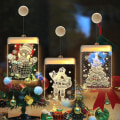 Miniatyrbillede 3 af 5: Julelys juledekoration form suger vinduesophæng lys 3D små natlys neonlys-3stk