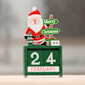 Miniatyrbild 3 av 4: Julklappskalender i trä med nedräkning, Julnedräkning Advent Fader Dekoration, Lämplig för Hem Kontors Dekoration, Grön