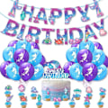 Miniatyrbild 1 av 4: Sjöjungfru Födelsedagsfest Dekorationer Set, Sjöjungfru Festtillbehör, Grattis På Födelsedagen Banderoller Sjöjungfru Ballonger Sjöjungfru Tårta Cupcake Topper För Flickans Sjöjungfru