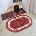 Miniatyrbild 5 av 5: Blommig badrumsmatta halkfri, maskintvättbar, absorberande mikrofiber entrématta, oval form ros