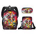 Miniatyrbild 4 av 5: Fantastiska Digitala Cirkusen Digital Cirkus Skolväska Tredelad Set Crossbody Väska Enkelsidig Pennfodral（Ryggsäck，M）