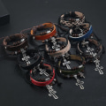 Miniatyrbilde 1 av 5: Wabjtam 9stk Flettet Lærarmbånd for Menn Kvinner Mansjett Wrap Armbånd Håndleddsbånd Justerbar