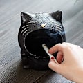 Miniatyrbild 5 av 5: Keramisk Askopp Dekoration Förvaringslåda Kattform 13*11CM Svart