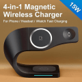 Miniatyrbild 2 av 5: Magnetisk trådlös laddningsstativ 15W induktionsladdningsdocka för iPhone8-14, WatchS1-7SE, AirPods