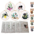 Miniatyrbild 1 av 5: Handbroderikit för nybörjare, 30-pack korsstygnskit broderikit för vuxna broderistartkit
