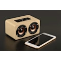 Miniatyrbild 1 av 4: Deqi W5 Bluetooth-högtalare - Trämaterial Dubbelhorn Handsfree-samtal Funktion