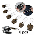 Miniatyrbild 1 av 5: 6-pack Fixerade Blixtlåsdragare - Blixtlåsslider Reparation, Instant Blixtlåssats - Avtagbar Räddningsersättning Väska