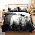 Miniatyrbild 1 av 2: 3D Digitaltryck Svart Flicka Quilt Cover Pillowcase Sängkläder Tre Delar Set FZN10 180*200cm -ZHENV（180*200cm）