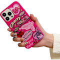 Miniatyrbild 4 av 5: iPhone 13 Pro Max Skal Rosa Söt Körsbär Hjärtan Y2K Cartoon Collage Kawaii Flickig Tryckt Mode Estetisk Design för Kvinnor