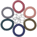 Miniatyrbilde 2 av 3: WABJTAM 6PCS Stretchable Wristband Wristlet Keychain Wrist Key Chain Wristlet, Spring Flexible Spiral Wrist Coil Wrist band Bracelet Key Holder Key Ring