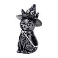 Miniatyrbild 1 av 5: Halloween-häxa Halloween-prydnader för katt Harts Gotisk häxkonst Halloween-dekoration Hembord (C)