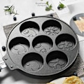 Miniatyrbild 3 av 5: Äggdumpling PoT non Stick Sjuhåls Stekt Äggkruka Tårta Form Röd Bönkaka Bakplåt