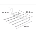 Miniatyrbilde 5 av 5: Magiske buksehengere Plassbesparende - 2-pakning for skap Flere lag Multifunksjonelle bruksområder Stativ Organizer for bukser Skjerf Slakk (2-pakning)