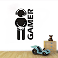Pikkukuva 3 / 4: Gamer with Controller -seinätekstitarra, Game Boy -seinätarra, vinyylitaidetarra seinälle kotiin, leikkihuoneen makuuhuoneen sisustustarra