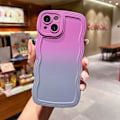 Miniatyrbild 1 av 4: Gradient Solid Färg Lockigt Vågmönster Mjukt Kompatibelt med iPhone Skal (Lila, iPhone 15)