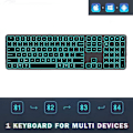 Miniatyrbild 1 av 4: Bluetooth Multi-enhets Bakgrundsbelyst Tangentbord Trådlöst Laddningsbart Tangentbord Med 7 Färger Bakgrundsbelysning Tangentbord För Pc Laptoptablet Imac
