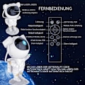 Miniatyrbilde 6 av 6: Bifurkasjon LED nattlys astronaut stjerneprojektor 360° justerbar med fjernkontroll, stjernehimmelprojektor