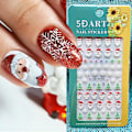 Miniatyrbild 5 av 5: 3 ark 5D Stereoskopisk Präglad Jul Nagelstickers Snöflinga Jultomte Snögubbe Nagel Dekaler Självhäftande Vinter