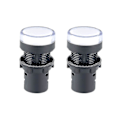 Miniatyrbillede 1 af 5: 2 stk. AC/DC 110V indikatorlamper, gult LED, forsænket panelmontering 7/8\" 22mm（hvid）