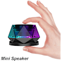 Miniatyrbild 6 av 6: Magnetisk Diamant Bluetooth-högtalare, Liten Trådlös Högtalare med Multi-RGB Färg Ljusshow, Bärbar Telefonhållare för iPhone, Android, TWS-parning