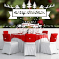 Miniatyrbild 3 av 6: 6-pack Julstolsöverdrag Juldekoration Tomteluva Stolsryggöverdrag Stolsöverdrag Hattöverdrag Familjemiddag Jul (50*60cm)