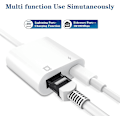 Miniatyrbild 2 av 5: Lightning till Ethernet-adapter, [Apple MFi-certifierad] 2-i-1 RJ45 Ethernet LAN-nätverksadapter med laddningsport kompatibel med iPhone/iPad/iPod, Plug