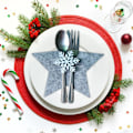 Miniatyrbild 2 av 5: 8 Bestickpåsar, Julfilt Besticksunderlägg Servispaket Mode Bestickpaket Underlägg Kustfartyg Semesterfest Borddekoration (grå, B)