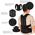 Miniatyrbillede 4 af 5: 2022 In Posture Corrector Rygholdning Korset Clavicle Support Stop Slouching Og Hunching Justerbar Rygtræner Unisex-sort（XXL，Sort）