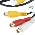 Miniatyrbild 5 av 5: RCA-utgångsledning Aux-in subwoofer mikrofonadapter 24-stifts universell kabel
