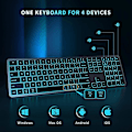Miniatyrbild 3 av 4: Bluetooth Multi-enhets Bakgrundsbelyst Tangentbord Trådlöst Laddningsbart Tangentbord Med 7 Färger Bakgrundsbelysning Tangentbord För Pc Laptoptablet Imac