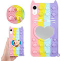 Miniatyrbild 1 av 5: Gult Hjärta Kattfodral för iPhone XR Cartoon Rolig Kawaii Söt Silikonfodral Fidget Unik Design Estetisk för Flickor Pojkar Barn Fodral (för iPhone XR 6.