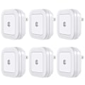 Miniatyrbild 1 av 5: LED-nattlampa, plugin [6-pack] Super Smart Dusk to Dawn Sensor, nattlampor lämpliga för sovrum, badrum, trappor, kök, hall, barn, vuxna,