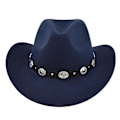 Miniatyrbillede 1 af 5: Klassisk Cowboy Hat Retro Jazz Hat Etnisk Uld Top Hat Filt Hat Retro Faux Fårehat Cowboy Hat