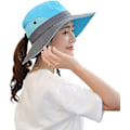 Miniatyrbillede 1 af 5: Dame Solhat Sommer Bucket Hat UV-beskyttelse Foldbar Mesh Bredskygget Hatte Til Strand Udendørs Fiskeri Rejser Vandreture