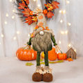 Miniatyrbild 2 av 2: Thanksgiving Dekoration Lönnlöv Fågelskrämma Ansiktslös Gammal Man Teleskopisk Dockdekoration